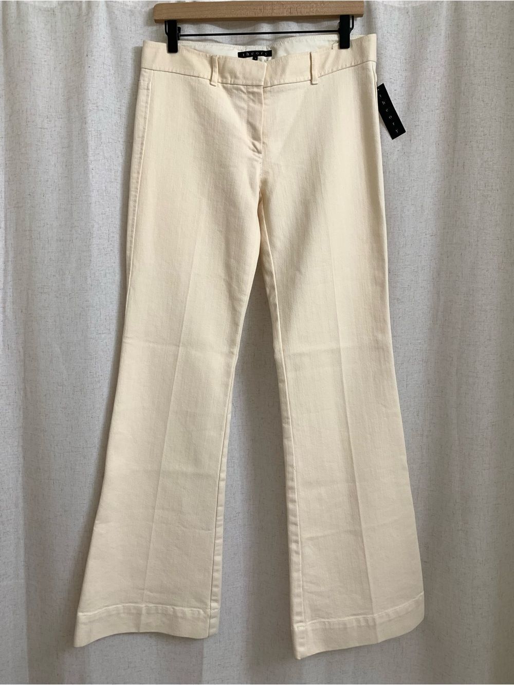 Theory Cream Wide Flare Leg Jeans Lear D Utah Size 8